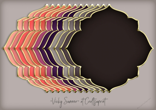 Sunset Gold Edged Shaped Mat 2