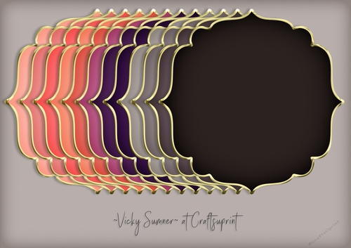 Sunset Gold Edged Shaped Mat 3