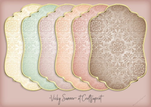 Desert Gold Edged Damask Shaped Mat 1