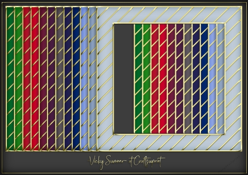 Christmas Gold Stripe Gold Edged Frame