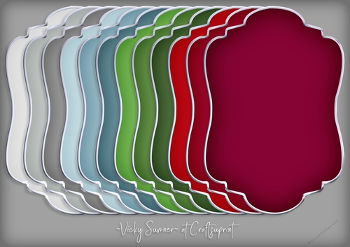 Christmas 3 Silver Edged Shaped Mat 1
