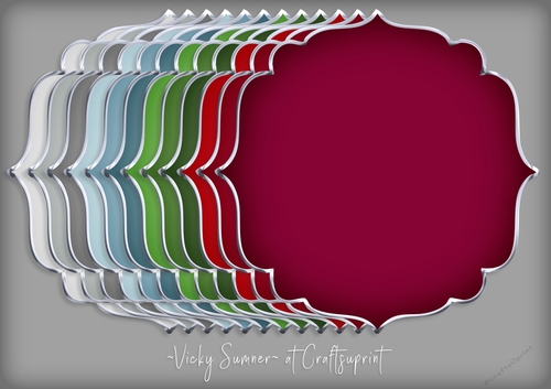 Christmas 3 Silver Edged Shaped Mat 2