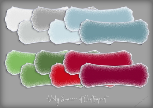 Christmas 3 Silver Edged Frosted Shaped Sentiment Tag 1