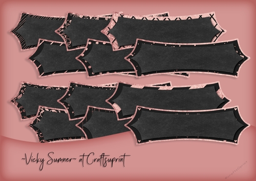 Rose Gold and Black Pointed Sentiment Tag