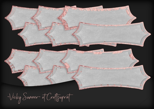 Rose Gold and Grey Pointed Sentiment Tag