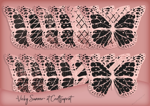 Rose Gold Foil and Black Butterfly
