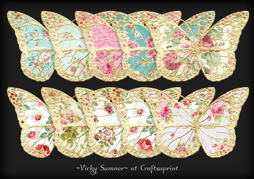 Shabby Gold Butterfly