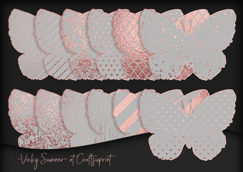 Rose Gold and Grey Butterfly