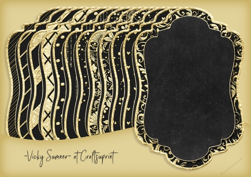 Gold Foil and Black Double Layer Mat 1