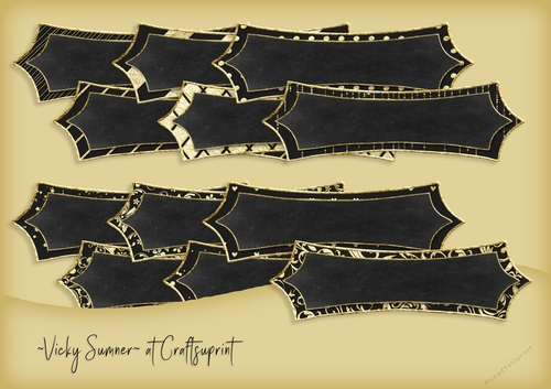 Gold Foil and Black Pointed Sentiment Tag