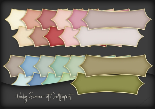 Shabby 2 Colour Match Pointed Sentiment Tag