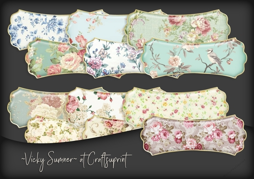 Shabby 2 Floral Fluted Sentiment Tag