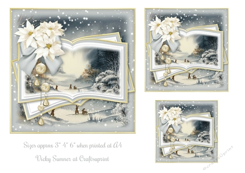 Winter Bunny Scene Toppers