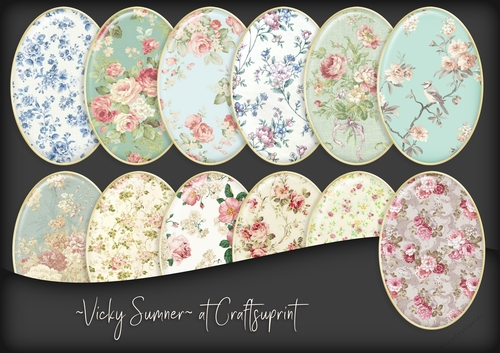 Shabby 2 Oval Mats