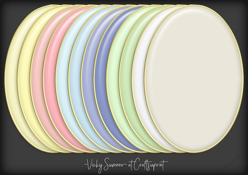 Macaroon Gold Edged Oval Mat