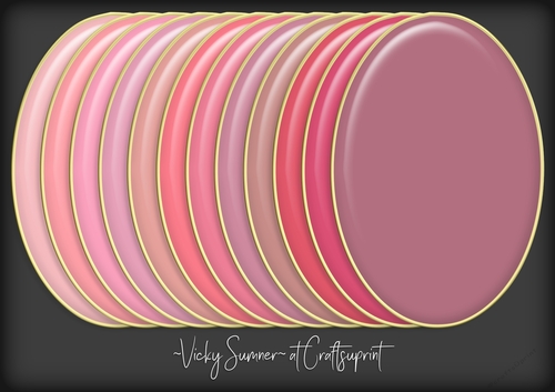 Pink Hues Gold Edged Oval Mat