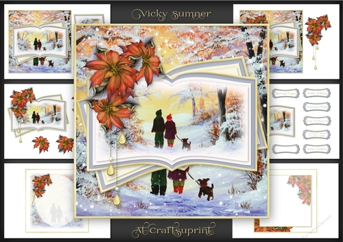 Frosty Autumn Walk Winter Scene Mini Kit
