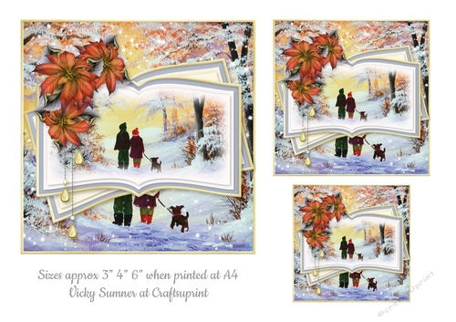 Frosty Autumn Walk Winter Scene Toppers