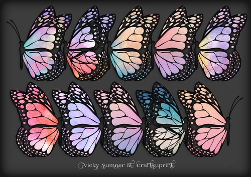 Pastel Watercolour Docked Butterfly