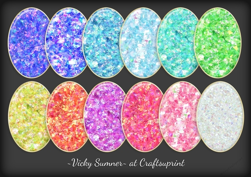 Mermaid Sparkle Gold Edged Oval Mat