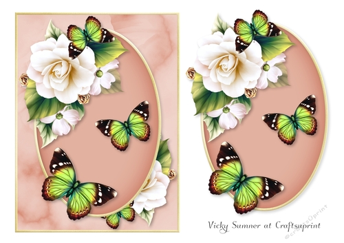 Opulent Green Butterfly Card and Topper 2