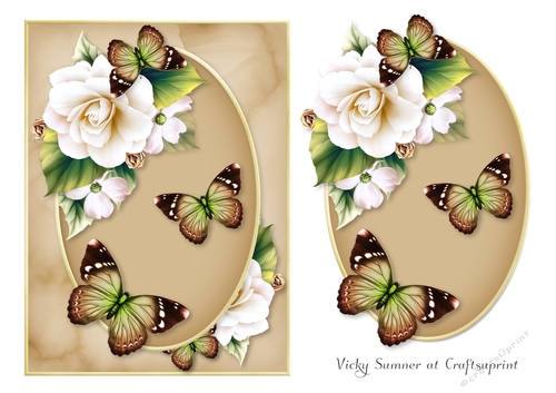 Opulent Green Butterfly Card and Topper 3