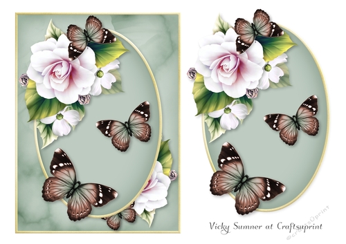 Opulent Green Butterfly Card and Topper 5