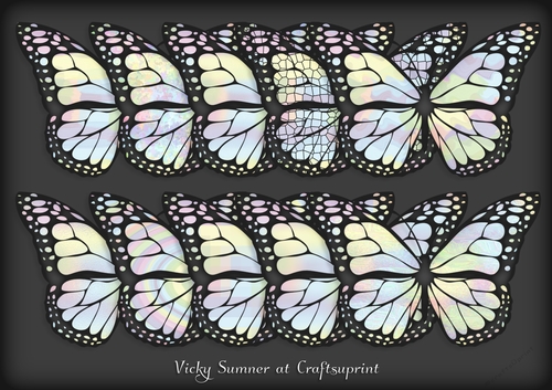 Abstract Pastel Black Butterfly