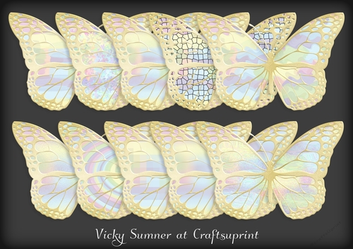Abstract Pastel Gold Butterfly