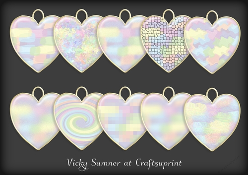 Abstract Pastel Heart Charm