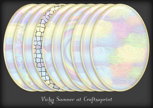 Abstract Pastel Oval Mat