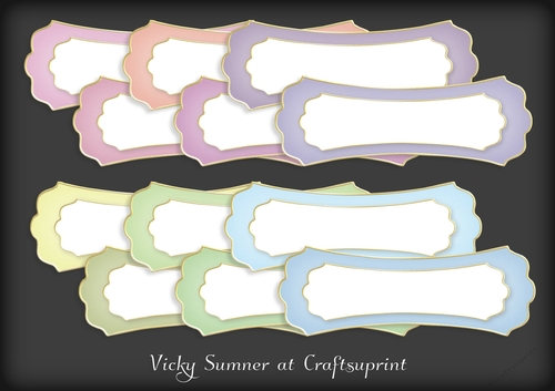 Abstract Pastel Colour Match Fluted Double Tag