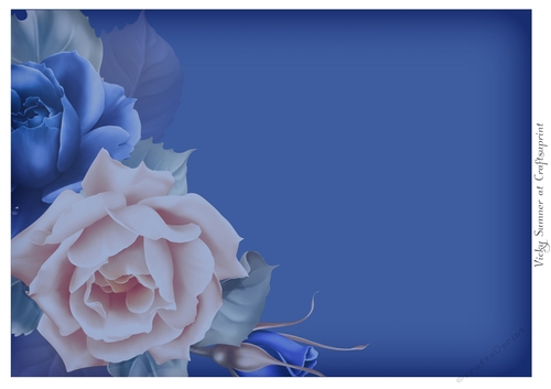 Opulent Blue Rose and Butterfly Faded Background