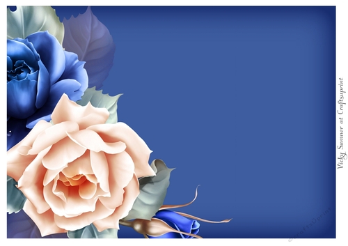 Opulent Blue Rose and Butterfly Background