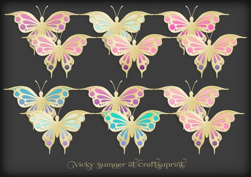Gradient Gold Butterfly 3