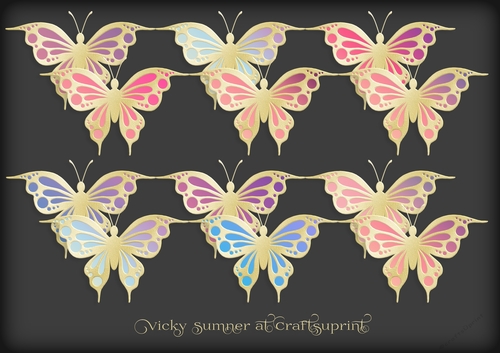 Gradient Gold Butterfly 4