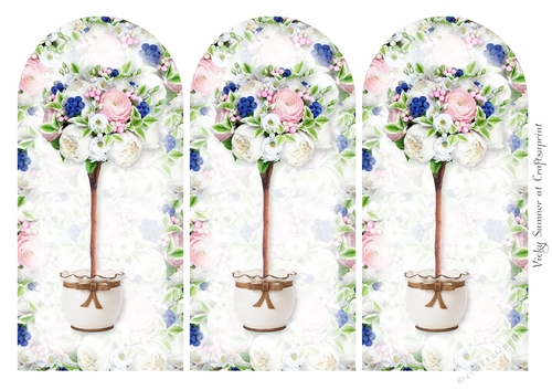 Floral Garden Trifold Panels 2