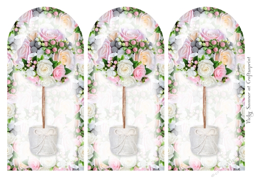 Floral Garden Trifold Panels 3