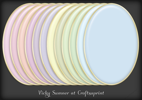 Abstract Colour Match Gold Edged Oval Mat