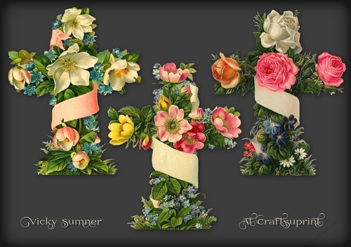 Vintage Floral Cross