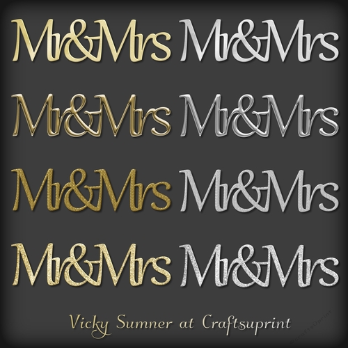 Mr and Mrs Gold and Silver Embelishment 