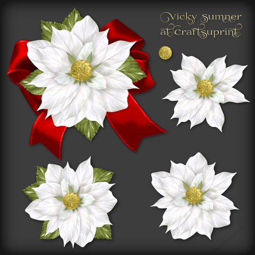 Christmas Floral White Decoupage 2