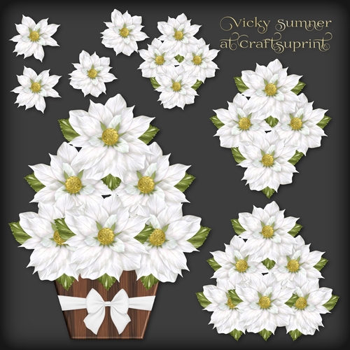 Christmas Floral White Decoupage 7