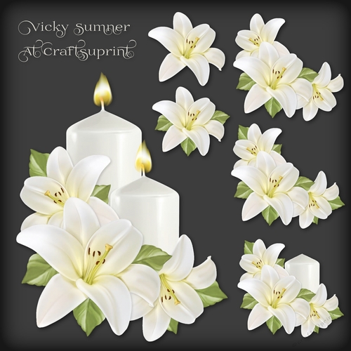Lillies and Candles Decoupage 1