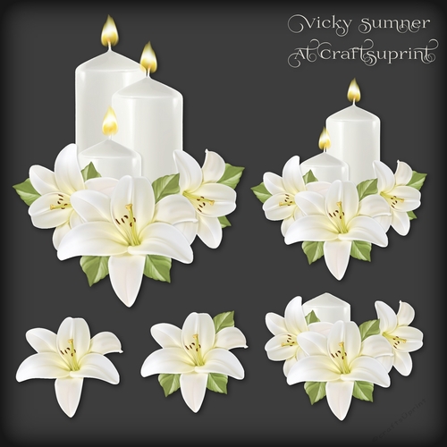 Lillies and Candles Decoupage 2