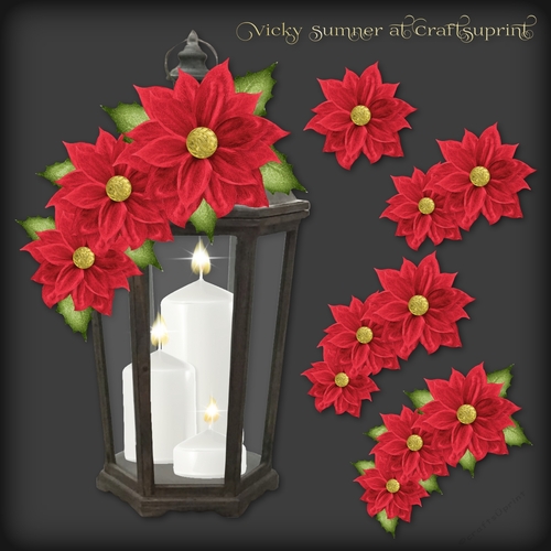 Poinsettia and Lantern Decoupage 2