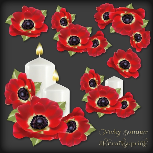 Poppies and Candles Decoupage