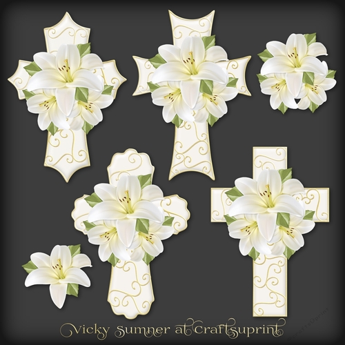 Filigree Cross and Lillies