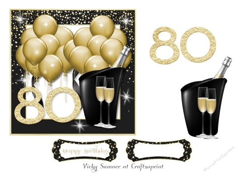 Gold Balloons 80