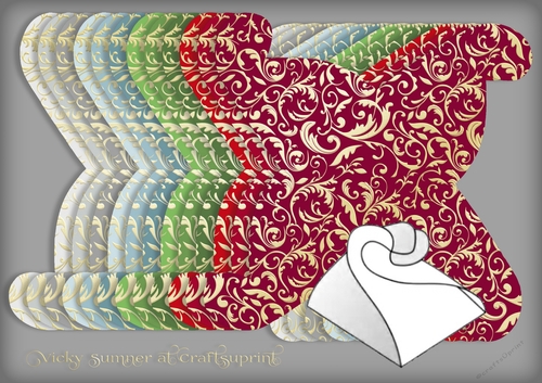 Christmas 3 Twisted Gift Box Gold Flourish